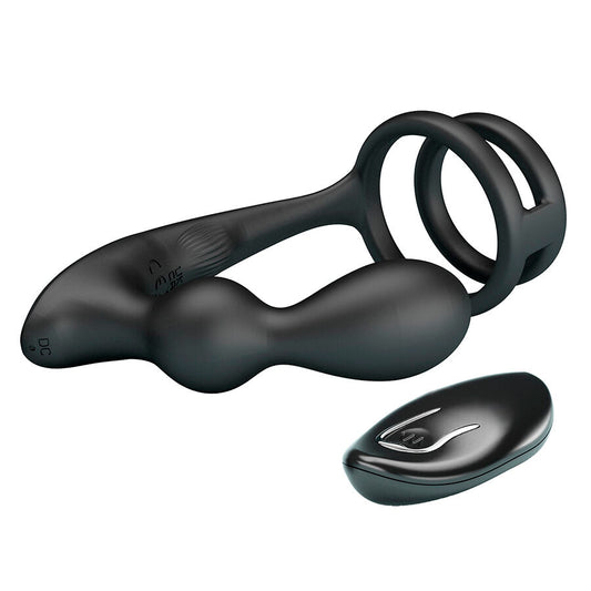 MR PLAY - VIBRATING ANAL PLUG WITH PENIS RING REMOTE CONTROL - My naughty haven #