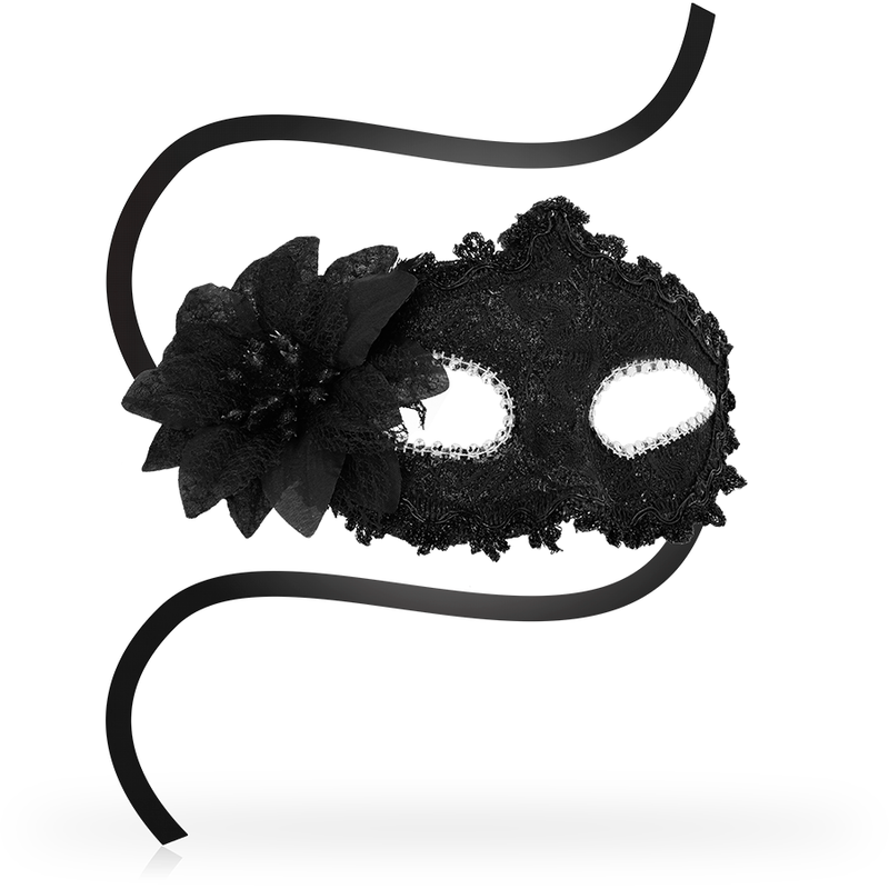 OHMAMA - ANTIZAZ MASKS VENETIAN STYLE SIDE FLOWER - BLACK - My naughty haven #