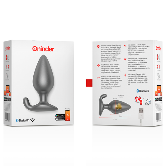 ONINDER - RIO VIBRATING ANAL PLUG BLACK - FREE APP - My naughty haven #