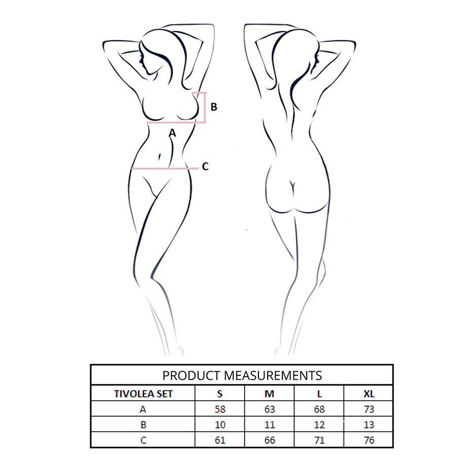 PASSION - TIVOLEA BRA + THONG SET BLACK S/M - My naughty haven #