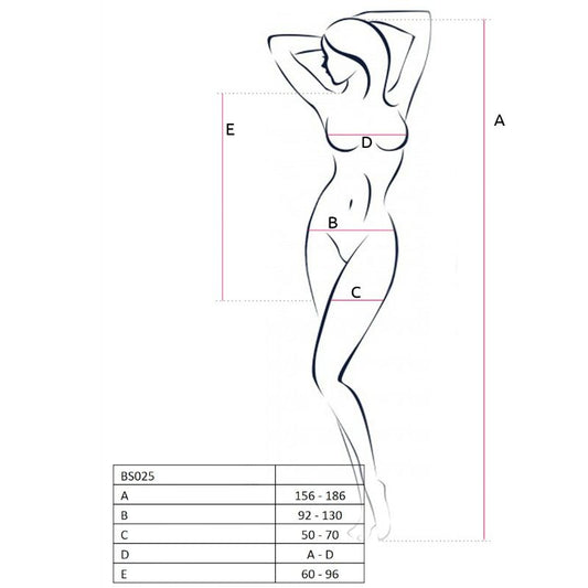 PASSION - WOMAN BS025 BODYSTOCKING BLACK DRESS STYLE ONE SIZE - My naughty haven #