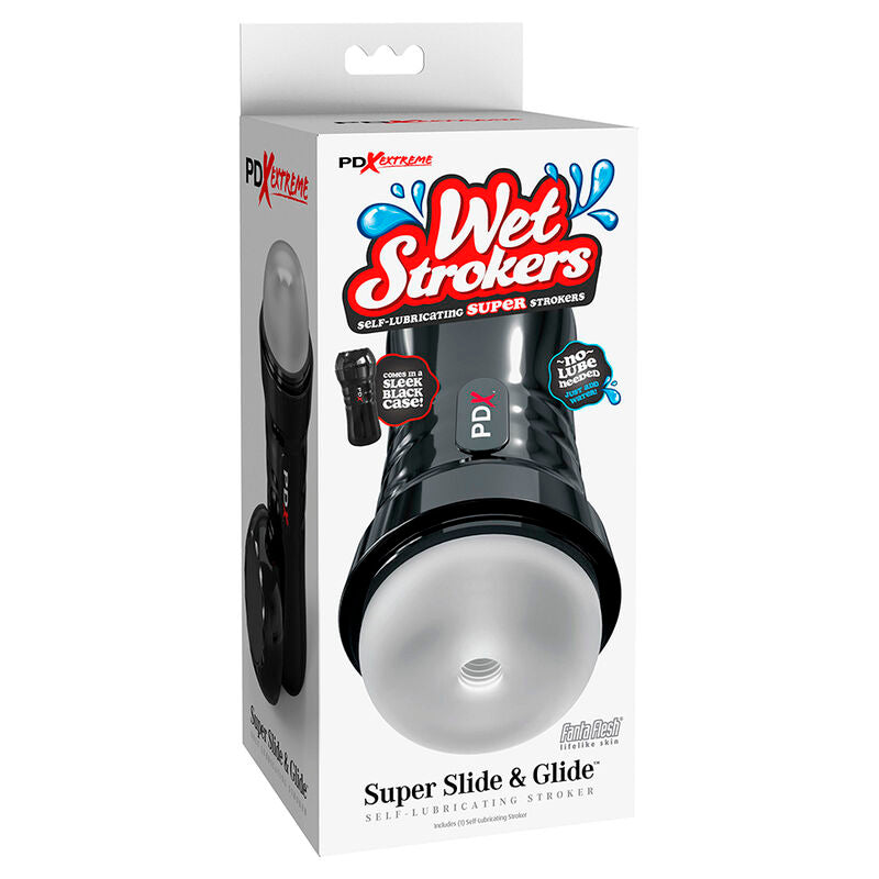 PDX EXTREME - SLIDE & GLIDE SELF-LUBRICATING MASTURBATOR CLEAR - My naughty haven #