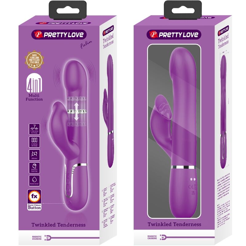 PRETTY LOVE - 4 IN 1 MULTIFUNCTION VIBRATOR & STIMULATOR PURPLE - My naughty haven #