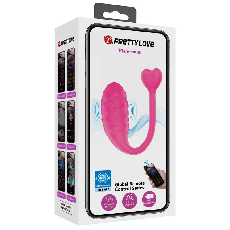 PRETTY LOVE - APP CONTROLLED PINK FISHER VIBRATING EGG - My naughty haven #