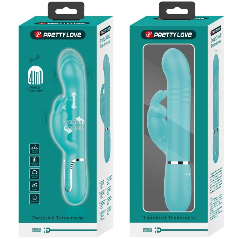 PRETTY LOVE - COALE RABBIT VIBRATOR PEARLS AQUA GREEN - My naughty haven #