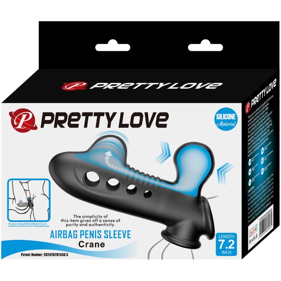 PRETTY LOVE - CRANE PENIS SLEEVE WITH AIRBAG BLACK - My naughty haven #