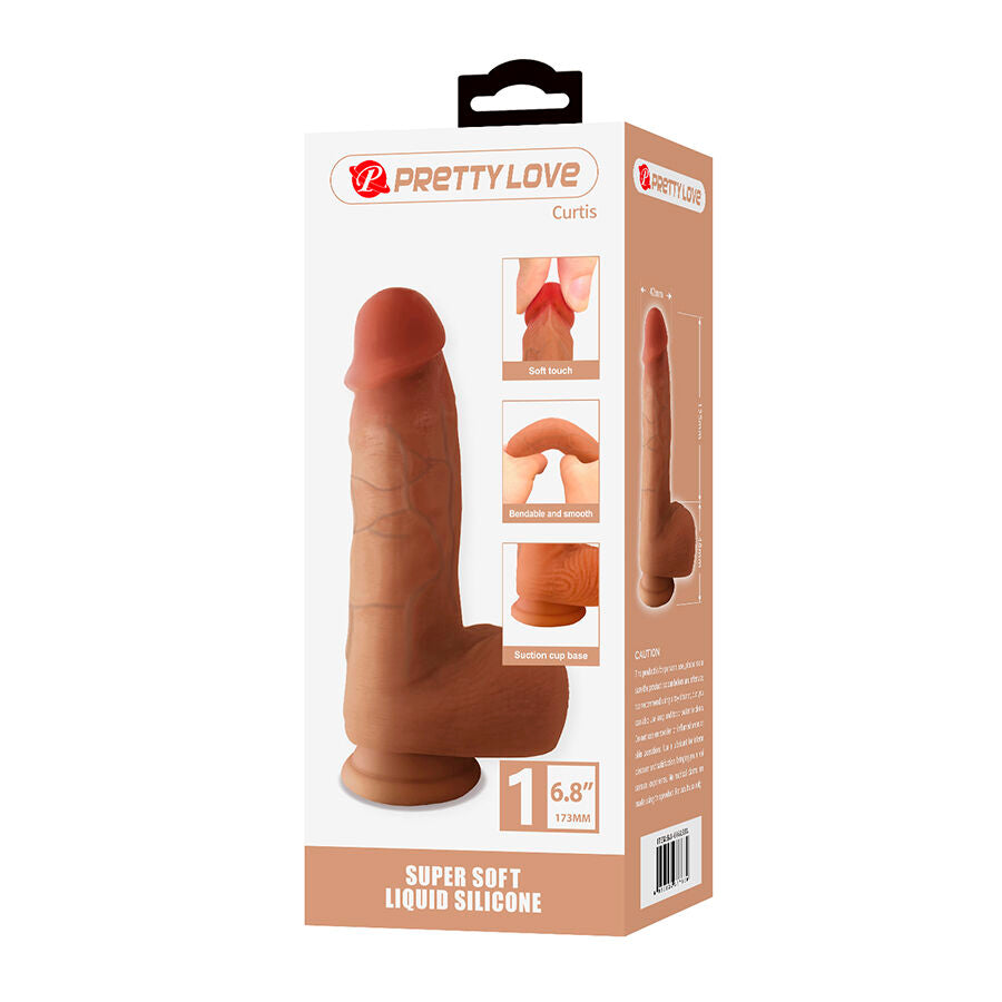 PRETTY LOVE - CURTIS REALISTIC DILDO WITH SUCTION CUP 17.3 CM -Ø- 4.2 CM - My naughty haven #