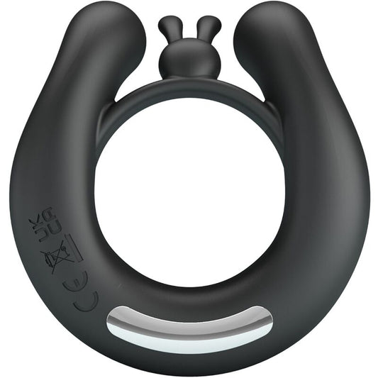 PRETTY LOVE - DAHLIA VIBRATING RING + CLITORIS STIMULATOR 12 VIBRATIONS BLACK - My naughty haven #
