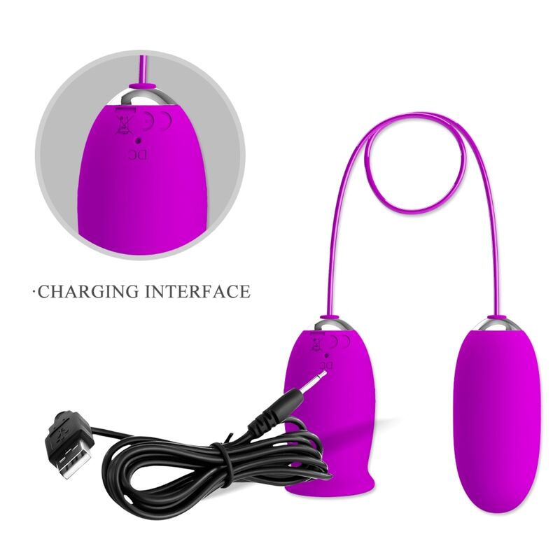 PRETTY LOVE - DAISY DUAL EGG RECHARGEABLE VIBRATOR PURPLE - My naughty haven #