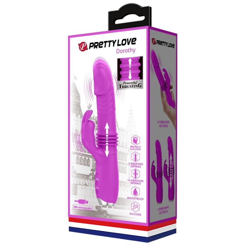 PRETTY LOVE - DOROTHY PURPLE RECHARGEABLE RABBIT VIBRATOR - My naughty haven #