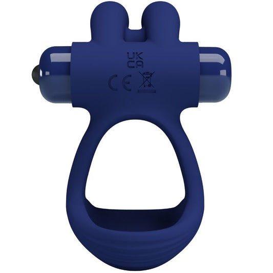 PRETTY LOVE - FRANCISCO DOUBLE VIBRATING RING RABBIT BLUE - My naughty haven #