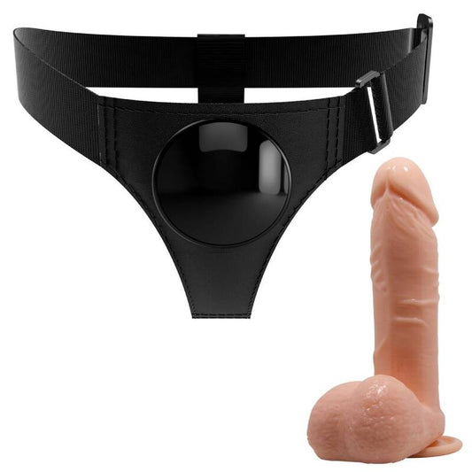 PRETTY LOVE - HARNESS BRIEFS UNIVERSAL HARNESS WITH DILDO TOM 20 CM NATURAL - My naughty haven #