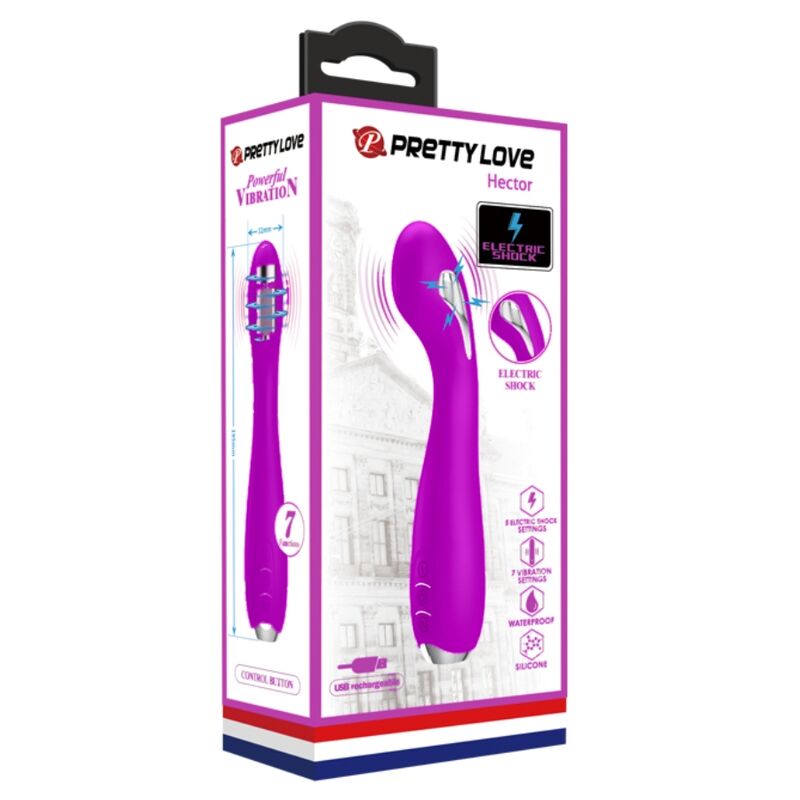 PRETTY LOVE - HECTOR RECHARGEABLE ELECTROSHOCK VIBRATOR WATERPROOF PURPLE - My naughty haven #
