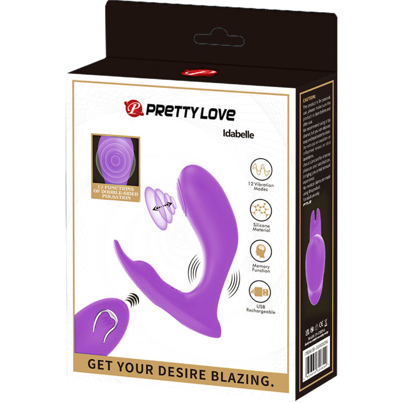 PRETTY LOVE - IDABELLE VIBRATION & PULSATION REMOTE CONTROL VIOLET - My naughty haven #