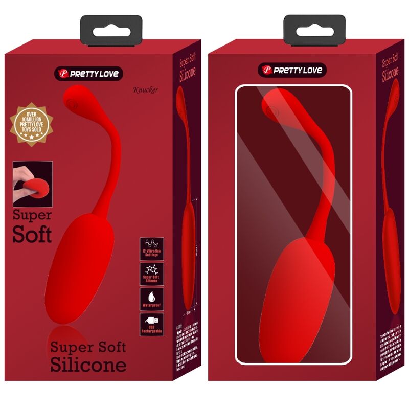 PRETTY LOVE - KNUCKER RED RECHARGEABLE VIBRATING EGG - My naughty haven #