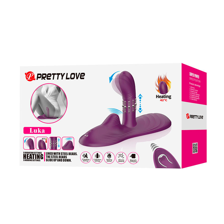 PRETTY LOVE - LUKA SIT-DOWN VIBRATOR WITH HEAT EFFECT AND REMOTE CONTROL - My naughty haven #
