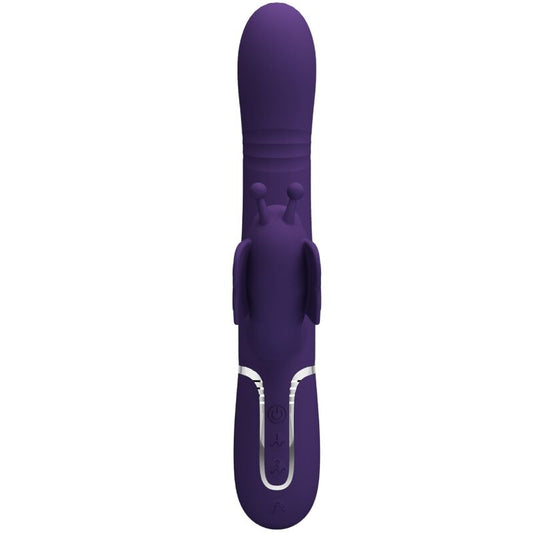 PRETTY LOVE - MULTIFUNCTION RABBIT VIBRATOR 4 IN 1 BUTTERFLY PURPLE - My naughty haven #
