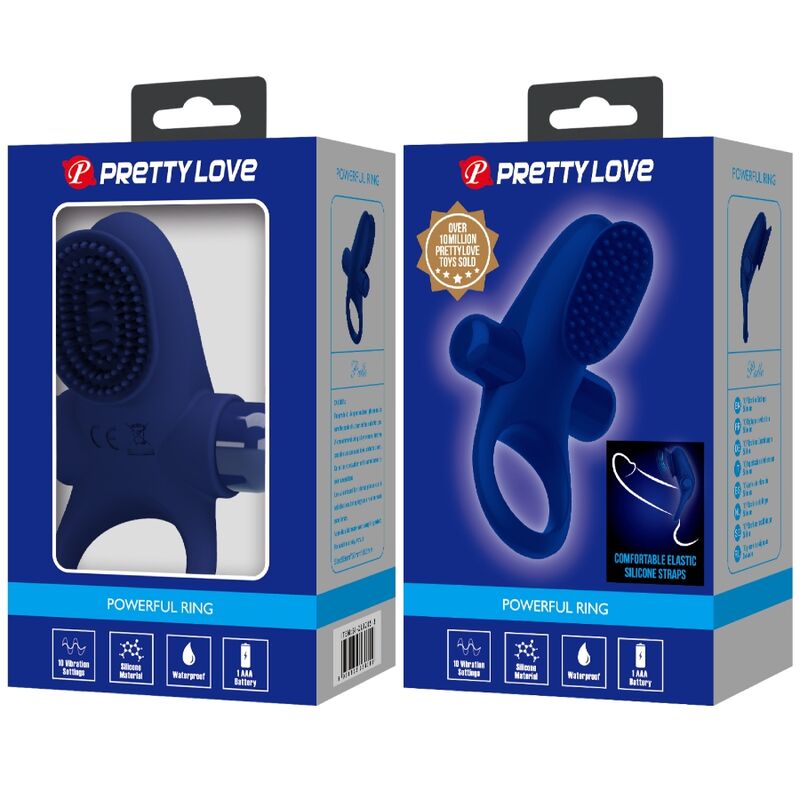 PRETTY LOVE - PALLE RING WITH VIBRATION BLUE - My naughty haven #