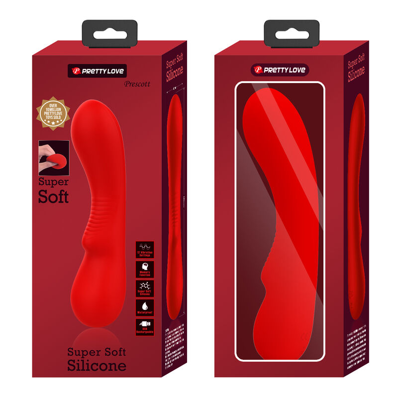PRETTY LOVE - PRESCOTT RECHARGEABLE VIBRATOR RED - My naughty haven #