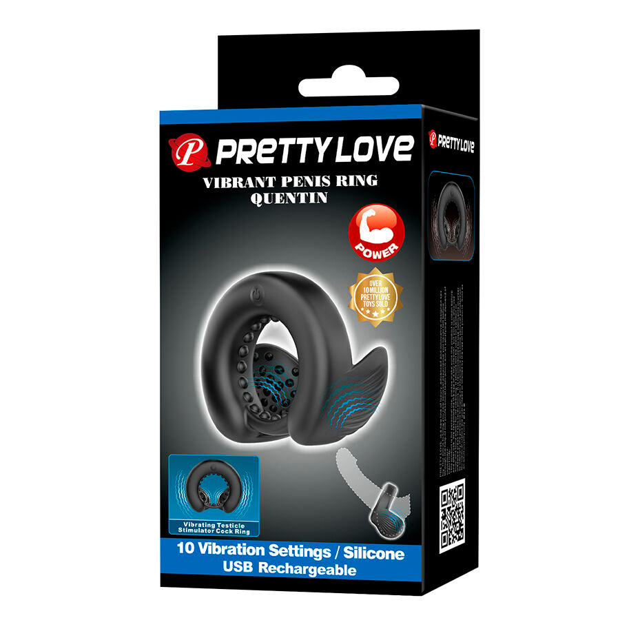 PRETTY LOVE - QUENTIN PENIS RING WITH TESTICULAR STIMULATOR - My naughty haven #