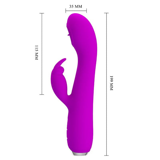 PRETTY LOVE - RACHEL RECHARGEABLE VIBRATOR WITH PURPLE SUCTION CUP - My naughty haven #
