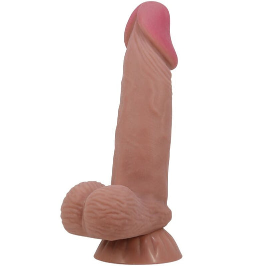 PRETTY LOVE - SLIDING SKIN SERIES REALISTIC DILDO WITH SLIDING BROWN SKIN SUCTION CUP 19.4 CM - My naughty haven #
