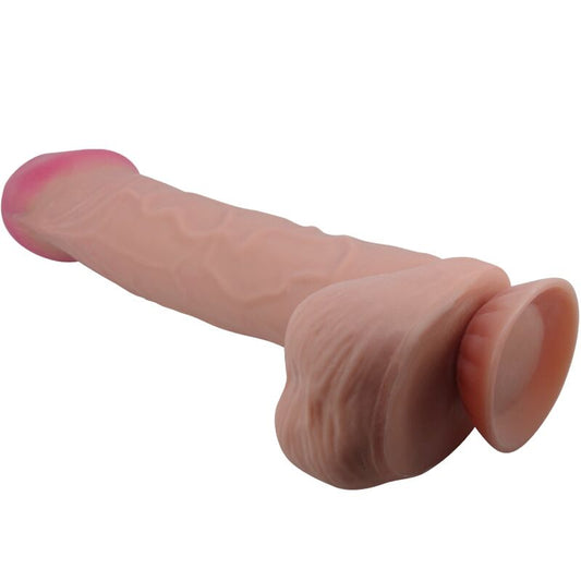 PRETTY LOVE - SLIDING SKIN SERIES REALISTIC DILDO WITH SLIDING SKIN SUCTION CUP BROWN 26 CM - My naughty haven #