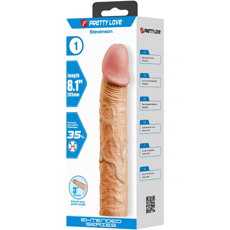 PRETTY LOVE - STEVENSON PENIS SLEEVE WITH 7.6 CM EXTENSION FLESH - My naughty haven #