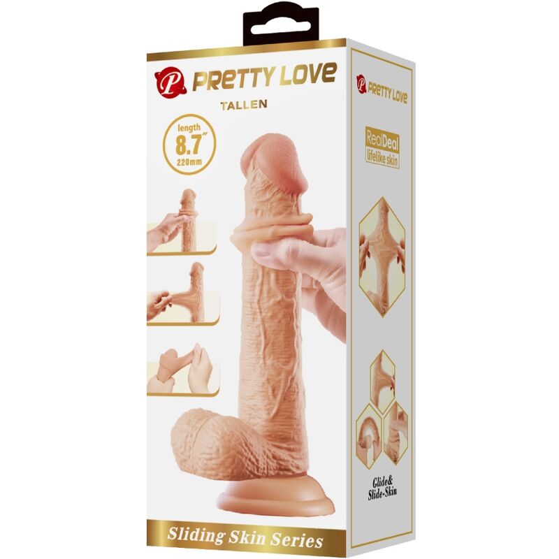 PRETTY LOVE - TALLEN REALISTIC DILDO 22 CM FLESH - My naughty haven #
