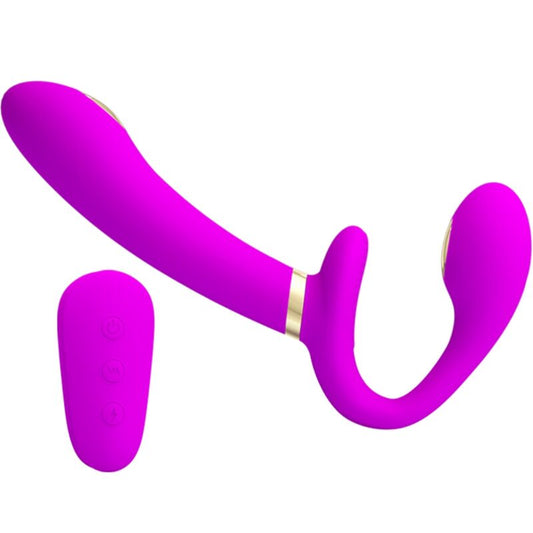 PRETTY LOVE - THUNDERBIRD DOUBLE STRAP-ON VIBRATOR REMOTE CONTROL PURPLE - My naughty haven #