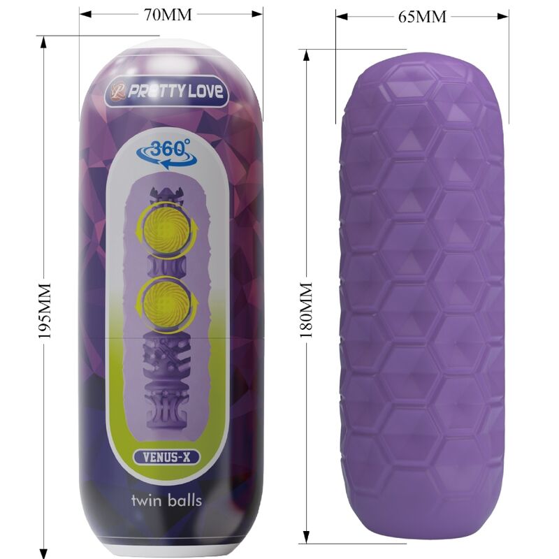 PRETTY LOVE - TWIN BALLS MALE MASTURBATOR PURPLE - My naughty haven #