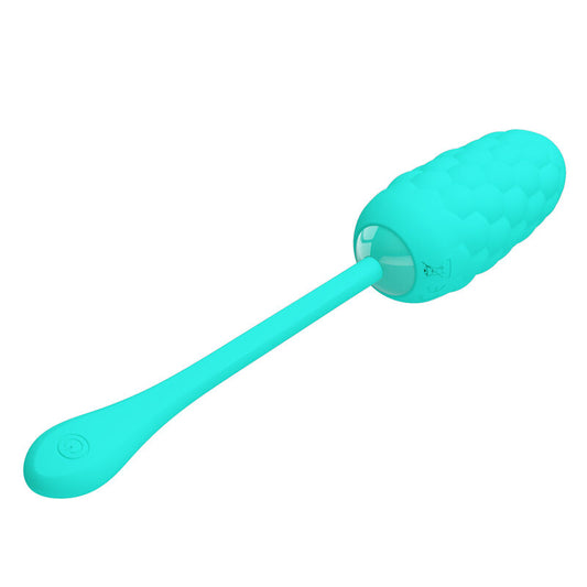 PRETTY LOVE - VIBRATING EGG WITH AQUA GREEN RECHARGEABLE MARINE TEXTURE - My naughty haven #