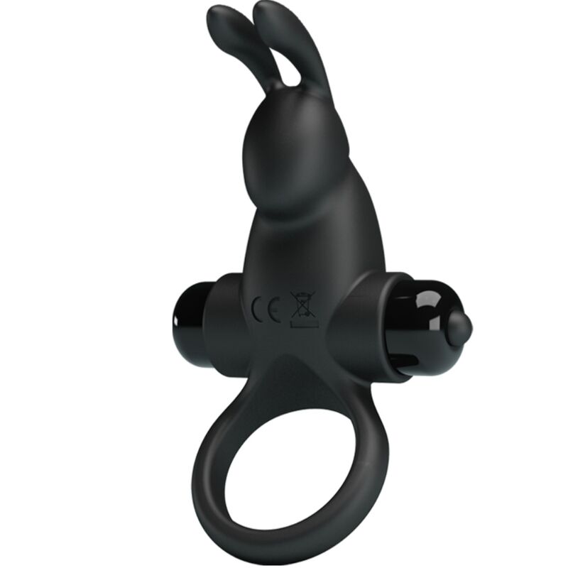 PRETTY LOVE - VIBRATING RING + RABBIT CLITORIS STIMULATOR 10 VIBRATIONS BLACK - My naughty haven #