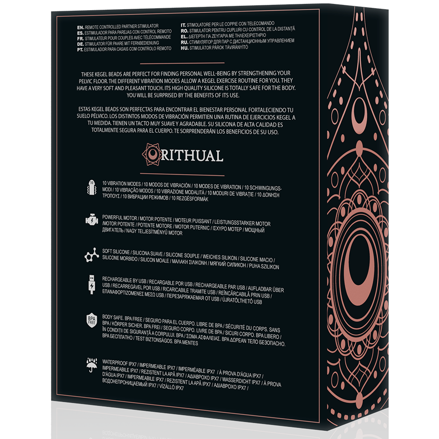 RITHUAL - NISHA RECHARGEABLE VIBRATING KEGEL BALLS BLACK - My naughty haven #