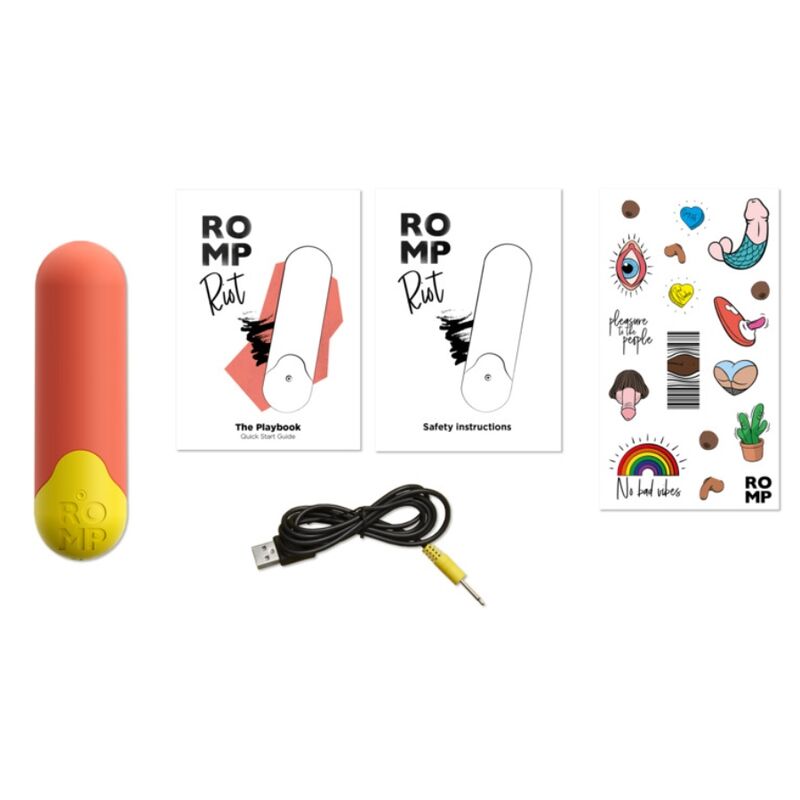 ROMP - RIOT MULTIFUNCTION VIBRATING BULLET ORANGE + YELLOW - My naughty haven #