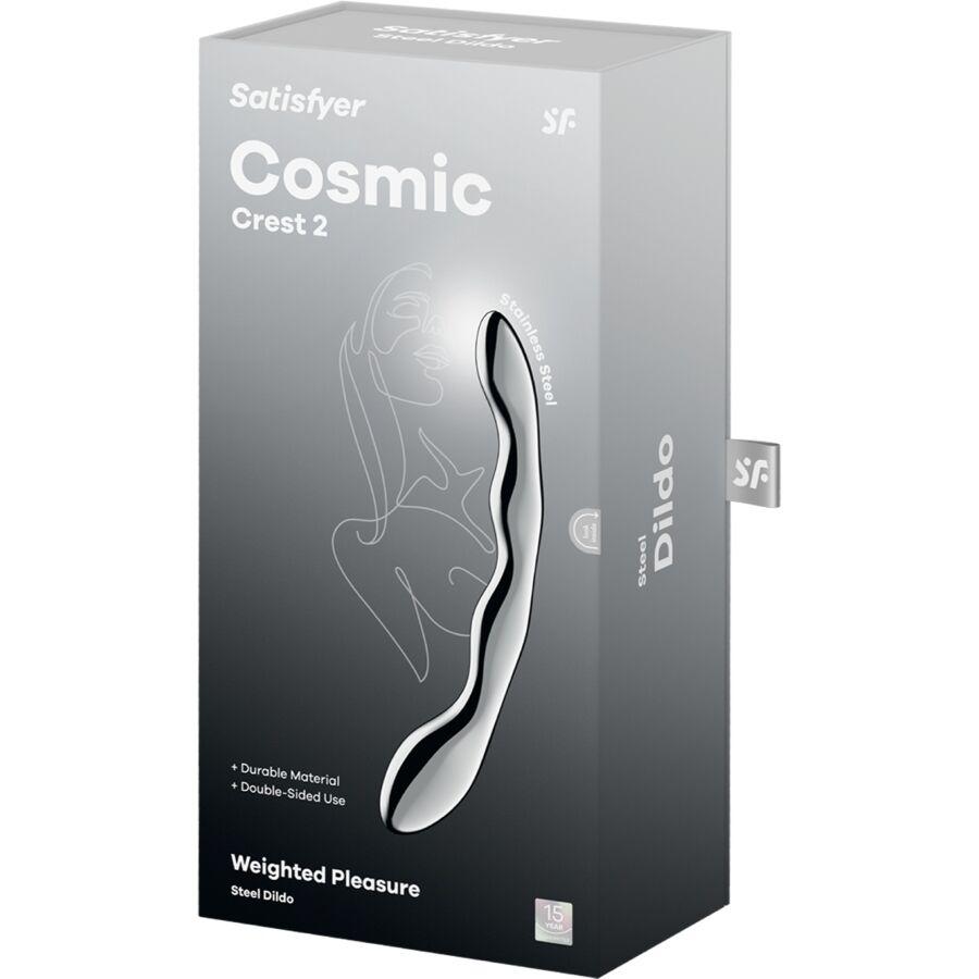 SATISFYER - COSMIC CREST 2 STAINLESS STEEL DOUBLE-ENDED DILDO - My naughty haven #