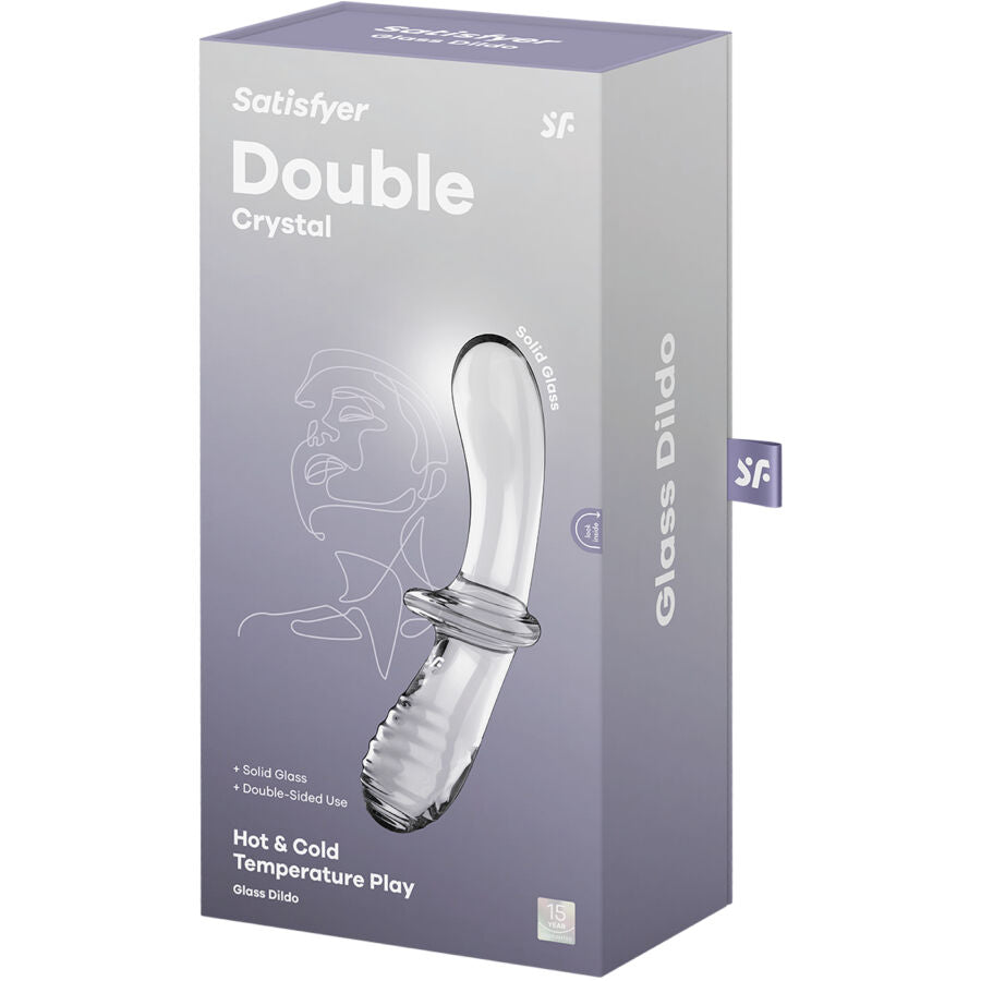 SATISFYER - DOUBLE CRYSTAL DILDO TRANSPARENT - My naughty haven #