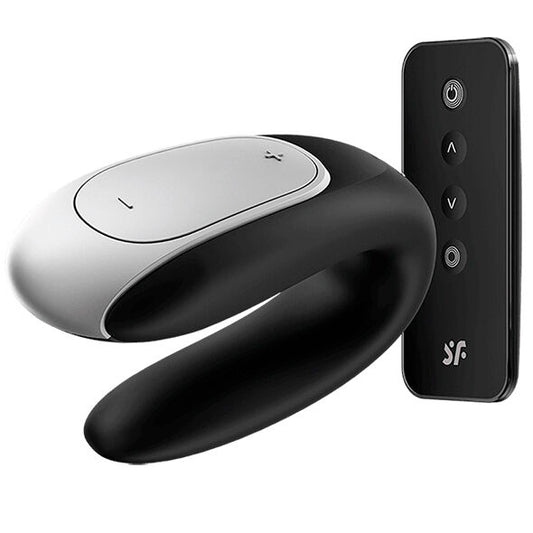 SATISFYER - DOUBLE FUN PARTNER VIBRATOR BLACK - My naughty haven #