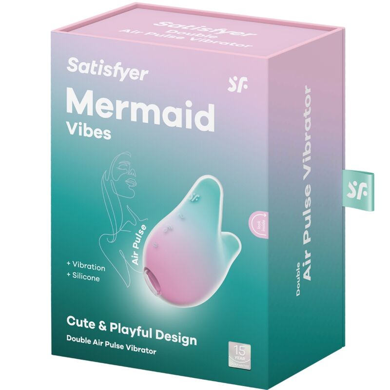 SATISFYER - MERMAID VIBES STIMULATOR & VIBRATOR MINT AND PINK - My naughty haven #