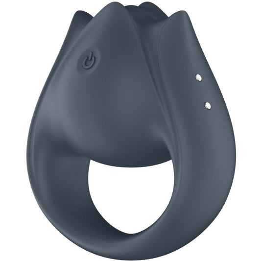 SATISFYER - PERFECT PAIR 2 MULTIVIBRATOR 2 IN 1 PENIS RING AND FINGER STIMULATOR GREY - My naughty haven #
