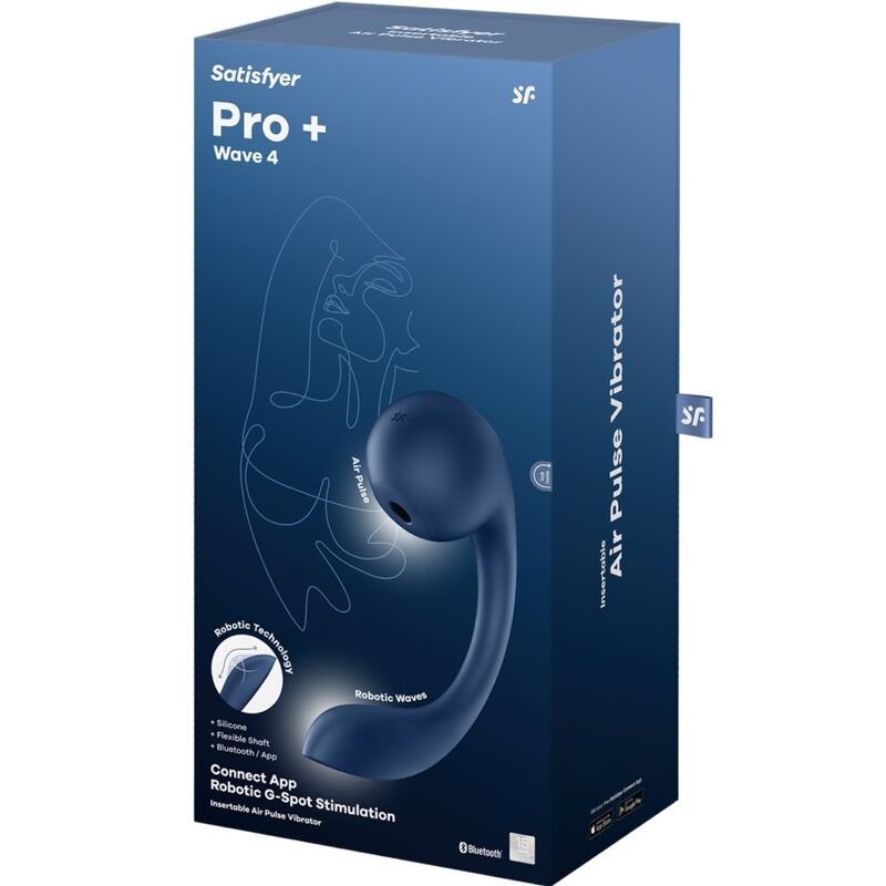 SATISFYER - PRO+ WAVE 4 G-SPOT & AIR PULSE STIMULATOR FREE APP DARK BLUE - My naughty haven #