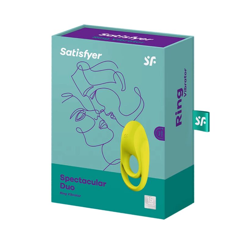 SATISFYER - SPECTACULAR DUO RING VIBRATOR YELLOW - My naughty haven #