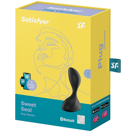 SATISFYER - SWEET SEAL VIBRATING PLUG APP BLACK - My naughty haven #