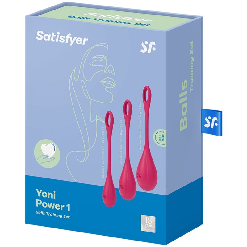 SATISFYER - YONI POWER 1 TRAINING SET RED - My naughty haven #