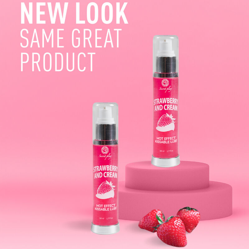 SECRETPLAY - LUBRICANT 2-1 HEAT EFFECT STRAWBERRY & CREAM 50 ML - My naughty haven #