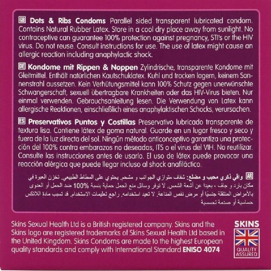 SKINS - DOTS & RIBS PREMIUM CONDOMS PACK 4 - My naughty haven #