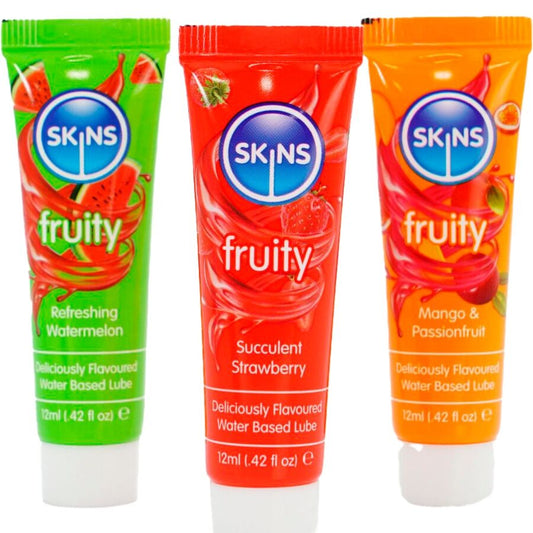 SKINS - FRUITY LUBES KIT WATERMELON, STRAWBERRY & MANGO LUBRICANTS 3 x 12 ML - My naughty haven #