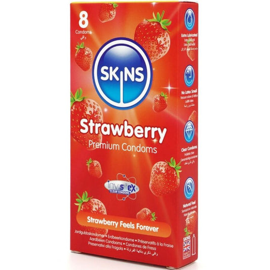 SKINS - STRAWBERRY PREMIUM CONDOMS PACK 8 - My naughty haven #