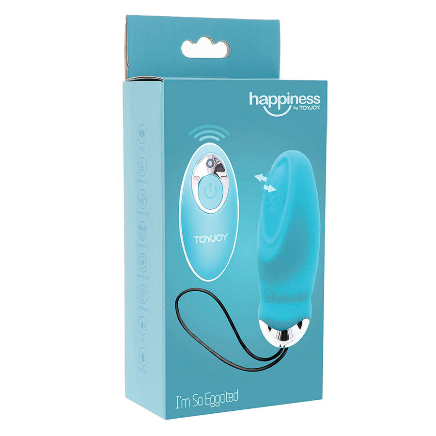 TOYJOY - HAPPINESS I'M SO EGGCITED REMOTE CONTROL VIBRATOR BLUE - My naughty haven #