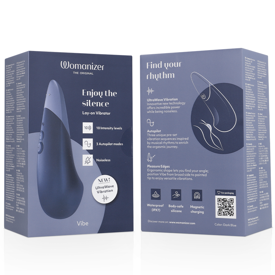 WOMANIZER - VIBE LAY-ON SILENT VIBRATOR DARK BLUE - My naughty haven #